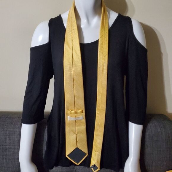 Michael Kors Yellow Silk Tie - Picture 4 of 5